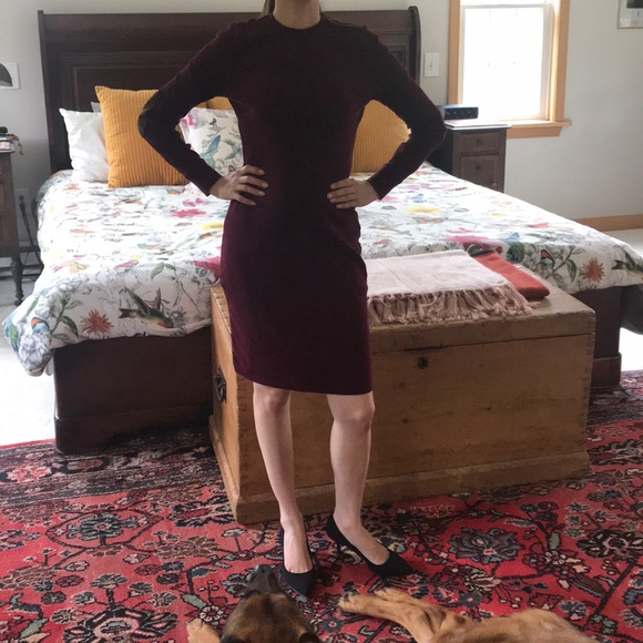 Lauren Ralph Lauren Dresses & Skirts - Lauren Ralph Lauren burgundy dress. elbow patch